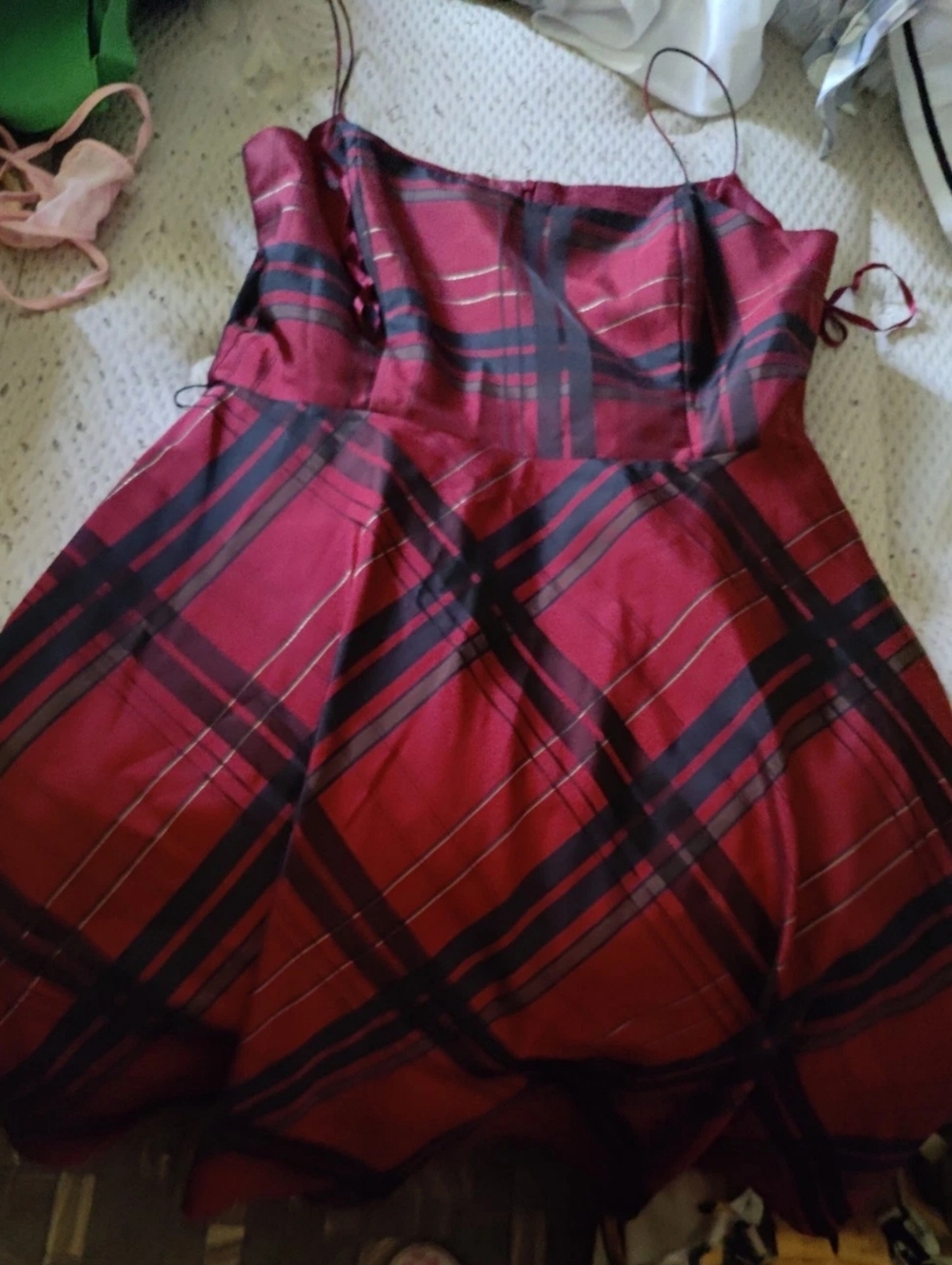 Jessica Howard Petite Red Plaid Dress Size 14